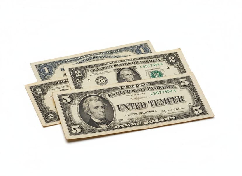 Rare valuable dollar bills and currency