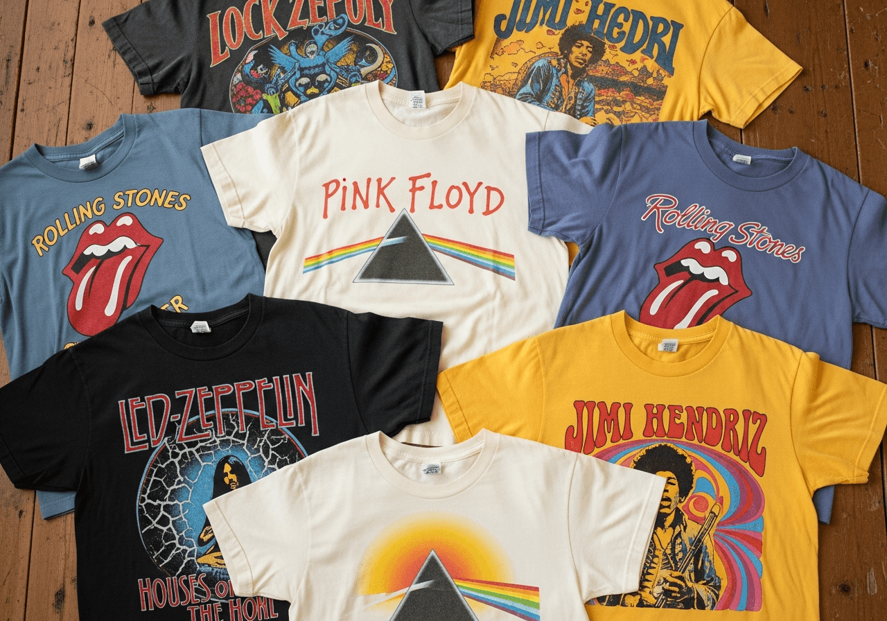 How much are vintage band t-shirts worth - AI value estimator for vintage band t-shirts