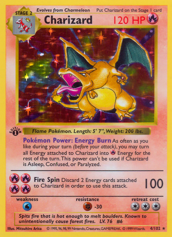 1st Edition Base Set Charizard Holo Pokemon card
